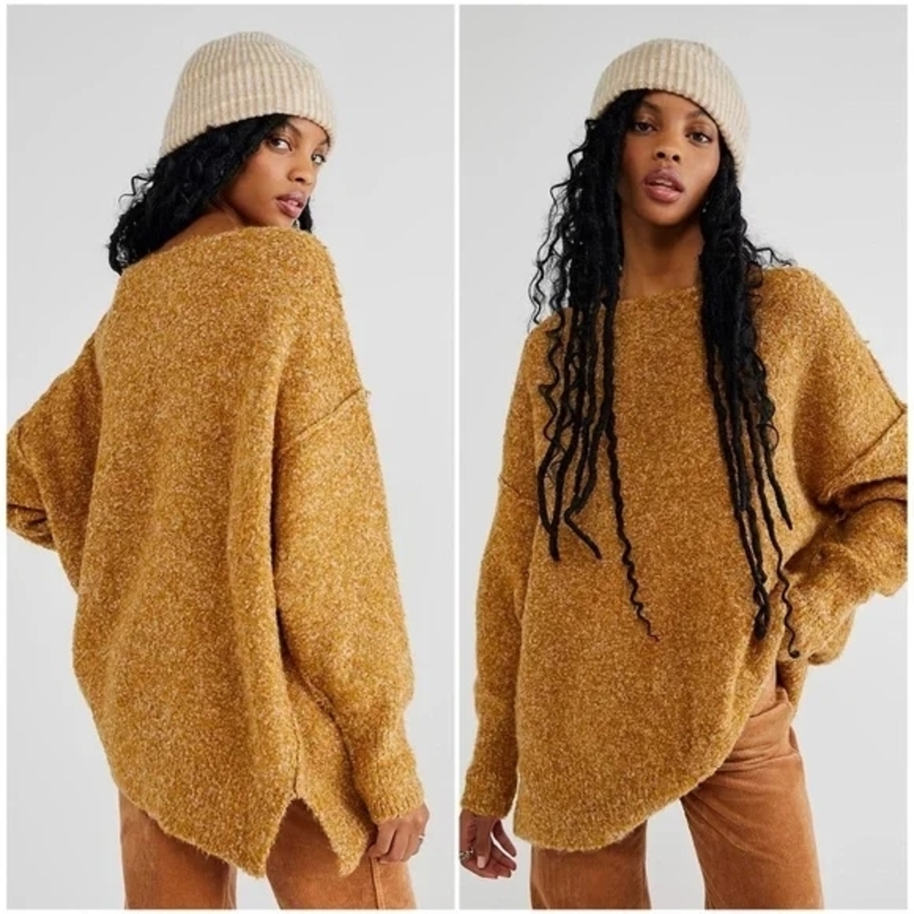Oversized Free People Moira Slouchy Tunic Sweater in Honeycomb Womens Extra Smal - Picture 1 of 11